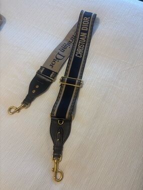 Dior Black & Beige Christian Dior Designer Webbing Shoulder Strap for Men
